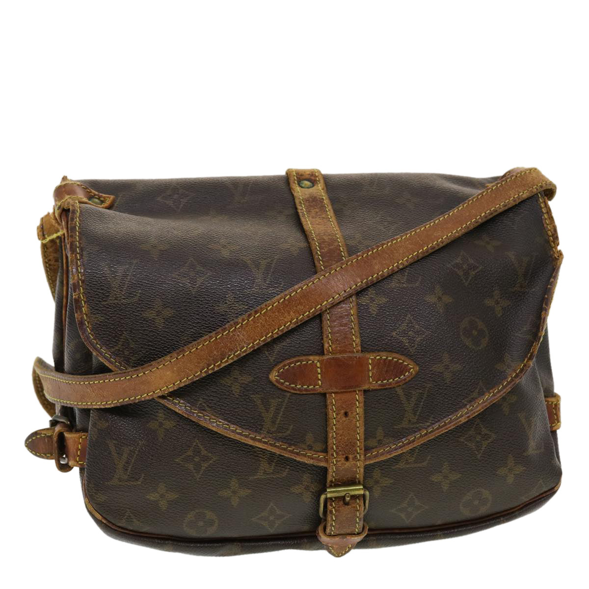 LOUIS VUITTON Monogram Saumur 30 Shoulder Bag M42256 LV Auth 43618