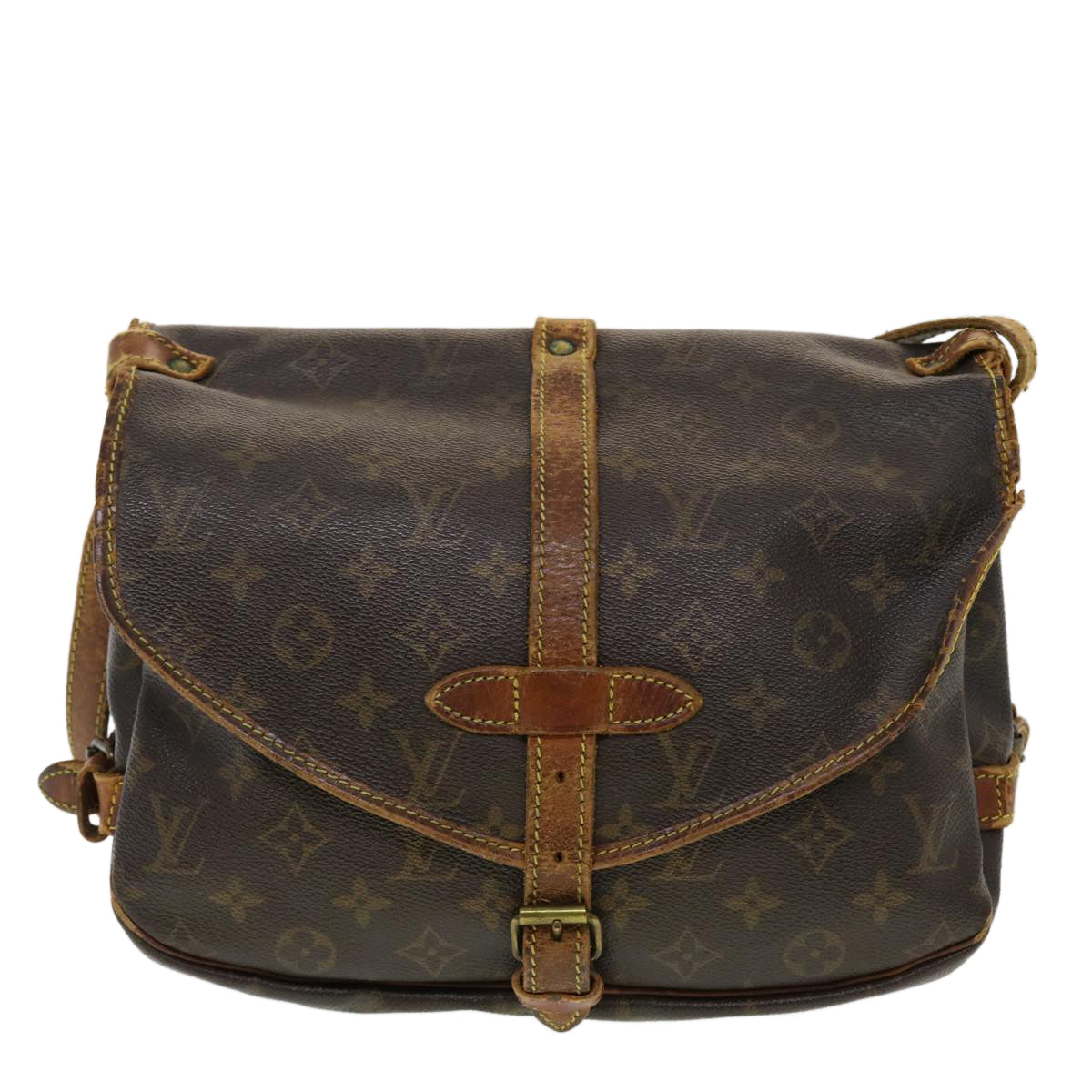 LOUIS VUITTON Monogram Saumur 30 Shoulder Bag M42256 LV Auth 43618