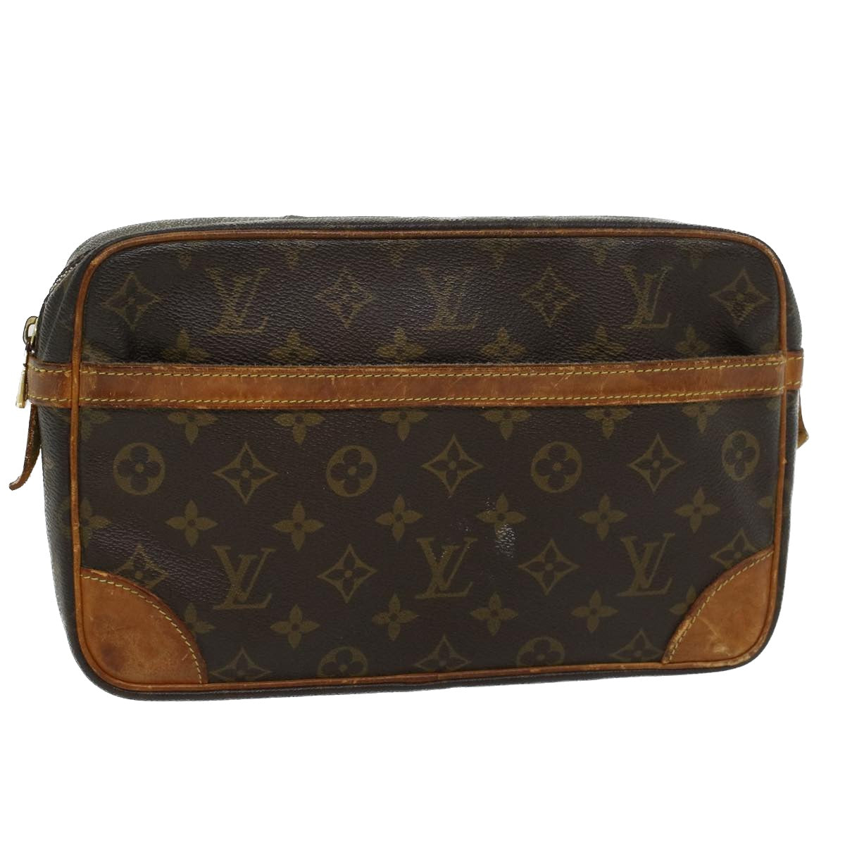 LOUIS VUITTON Monogram Compiegne 28 Clutch Bag M51845 LV Auth 43621