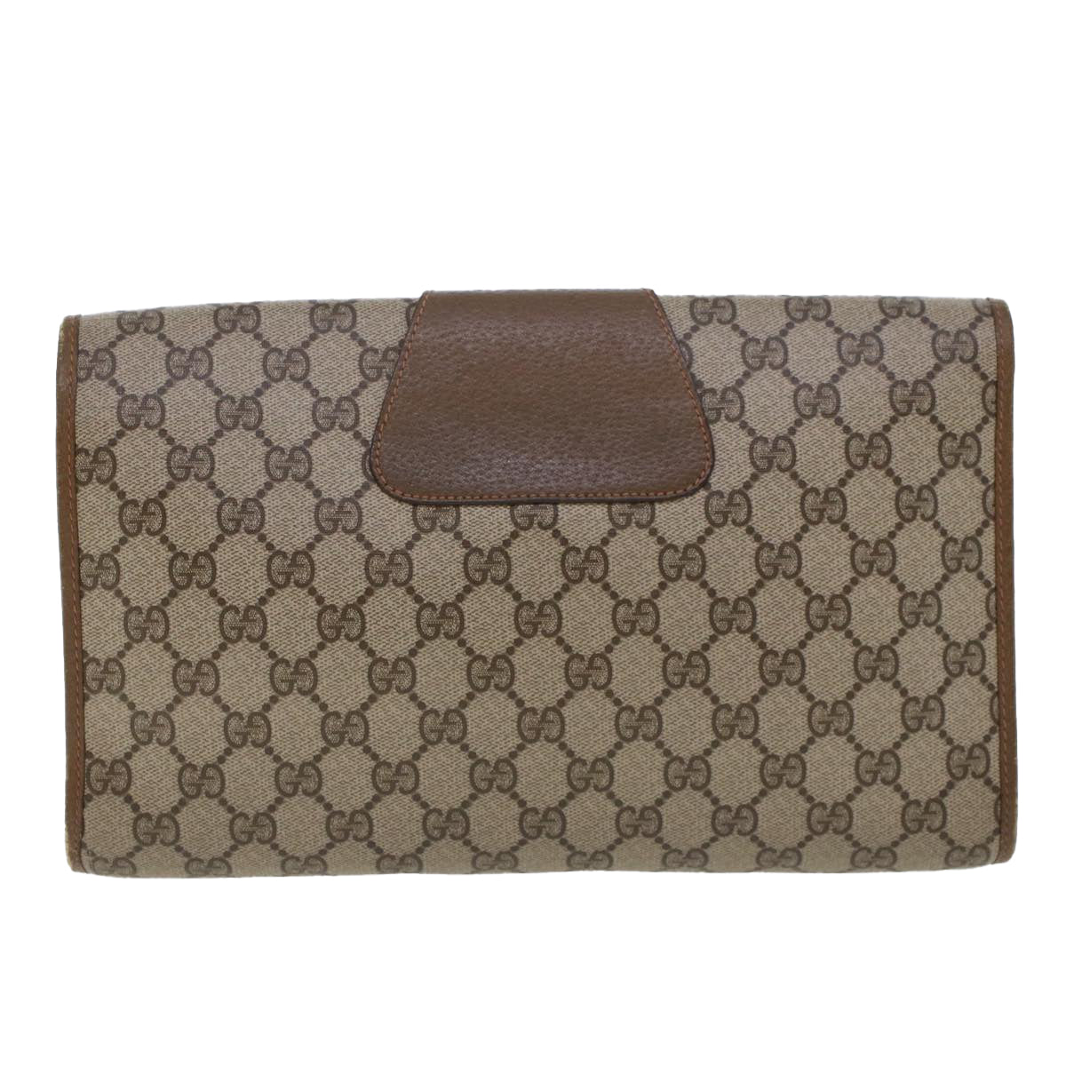 GUCCI GG Canvas Web Sherry Line Clutch Bag Beige Red 89.01.031 Auth 43670