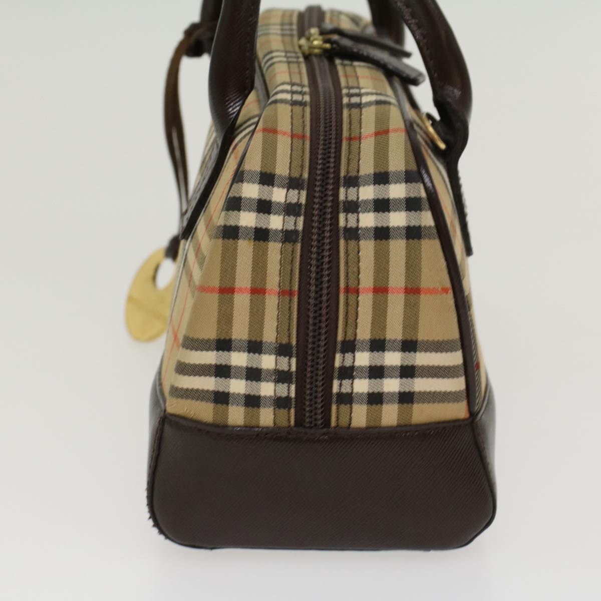 BURBERRY Nova Check Hand Bag Nylon 2way Beige Auth 43678