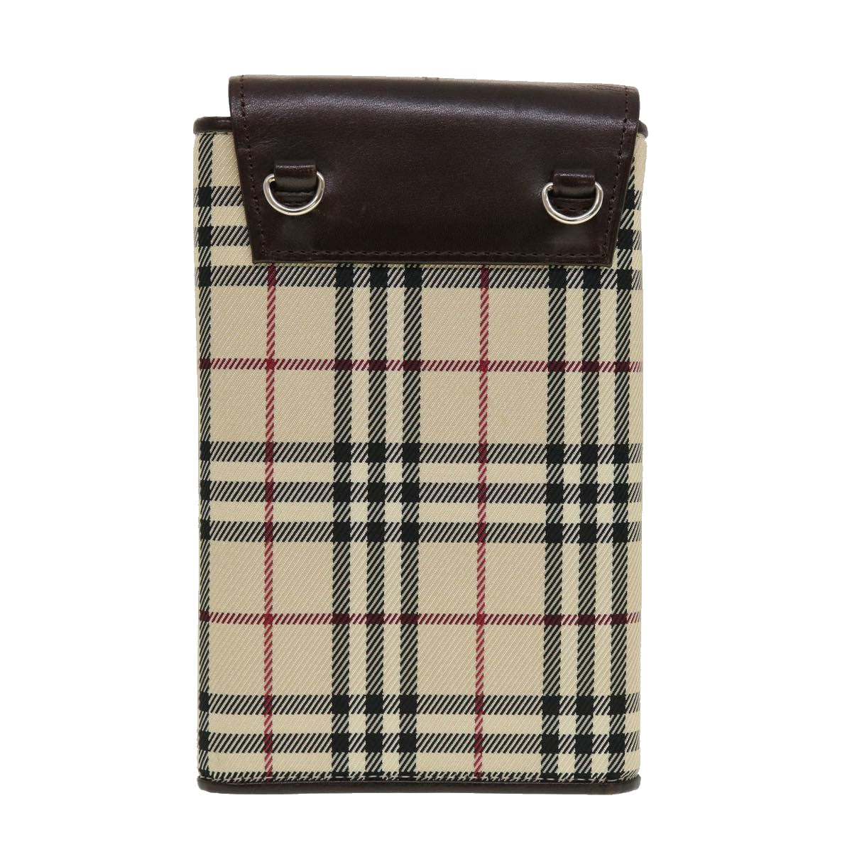 BURBERRY Nova Check Shoulder Wallet Nylon Leather Beige Auth 43682 - 0