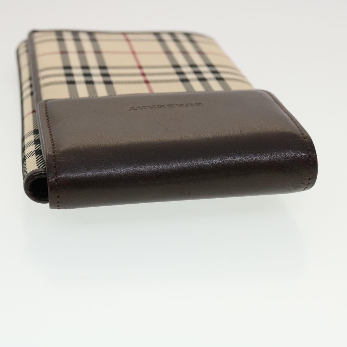 BURBERRY Nova Check Shoulder Wallet Nylon Leather Beige Auth 43682