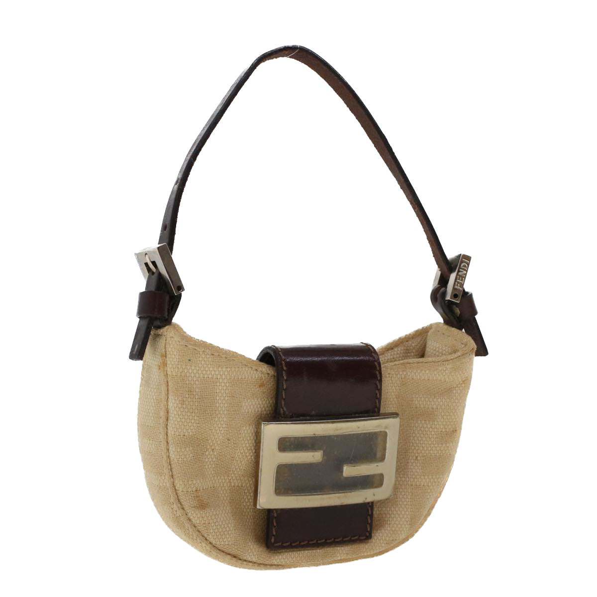 FENDI Pouch Canvas Beige 2308-26673-008 Auth 43696