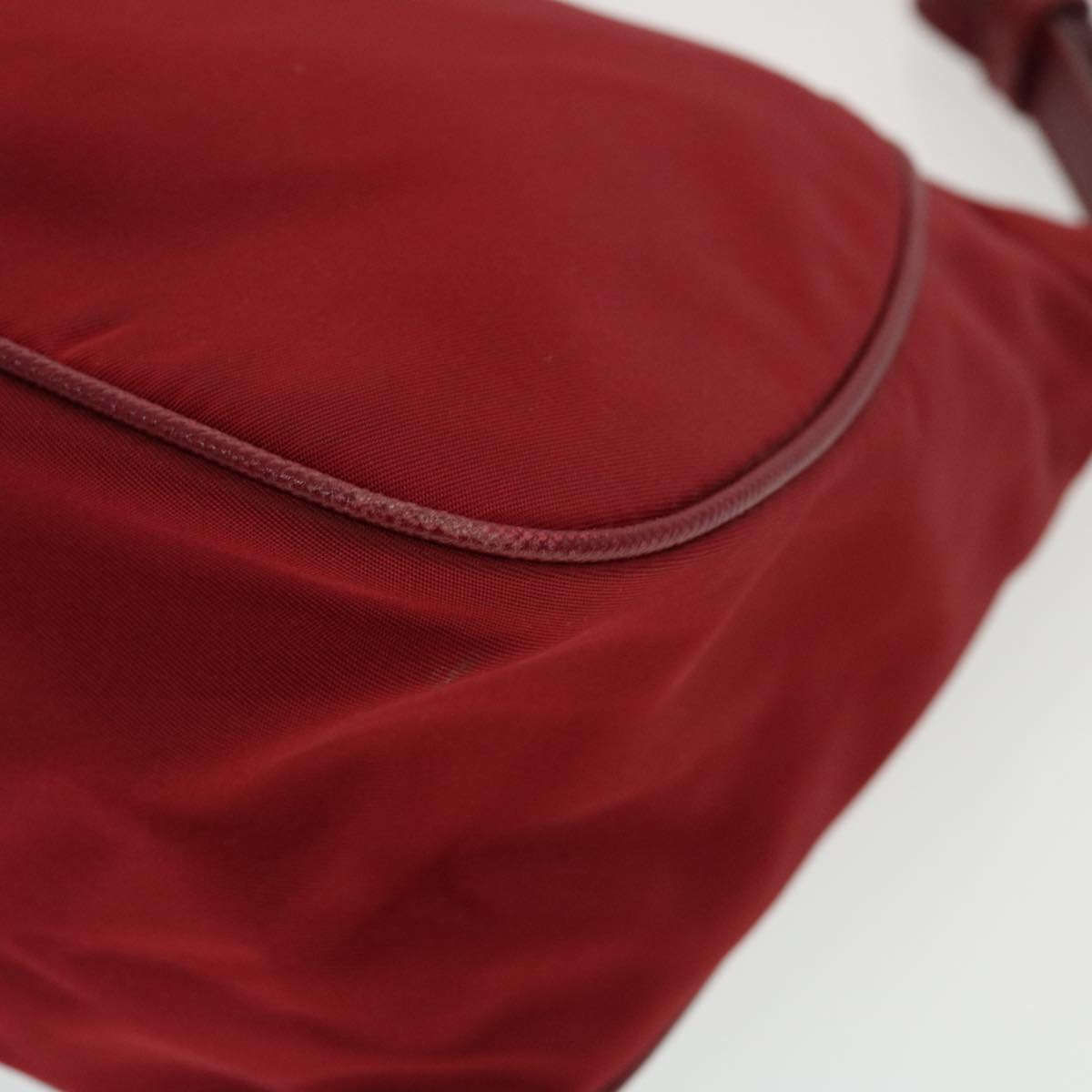 PRADA Hand Bag Nylon Red Auth 43703
