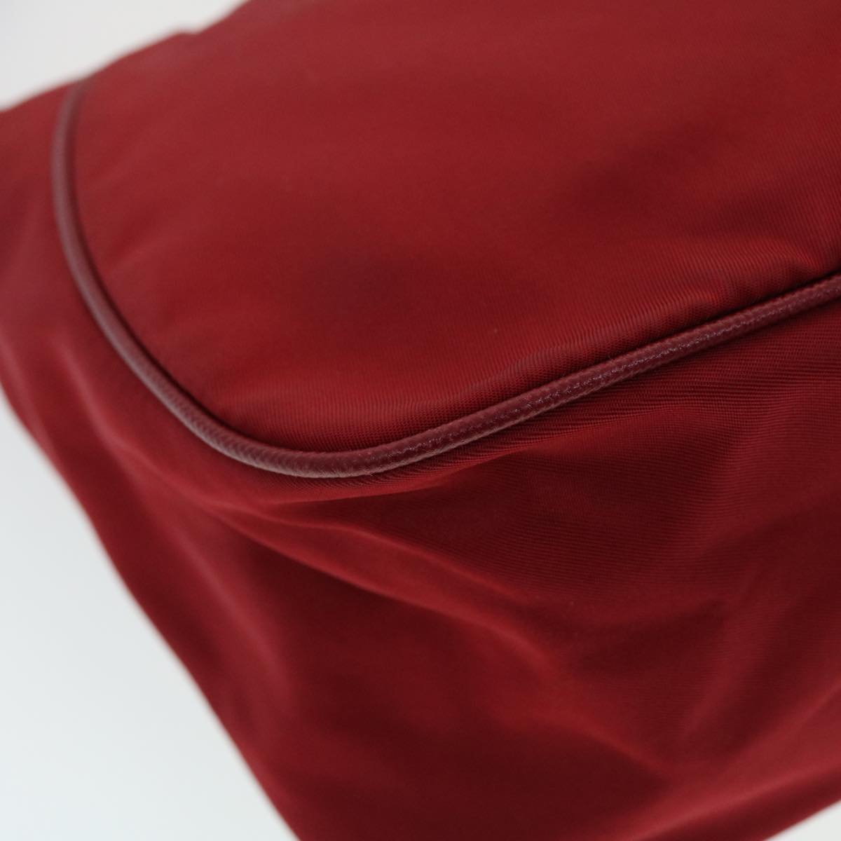 PRADA Hand Bag Nylon Red Auth 43703