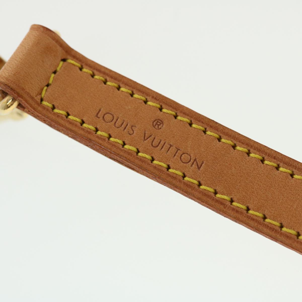 LOUIS VUITTON Shoulder Strap Leather 36.2"" Beige LV Auth 43722