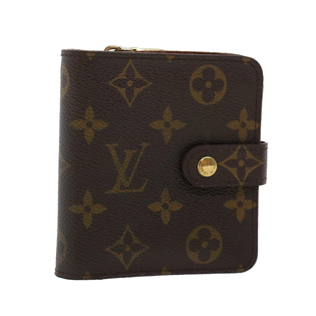 LOUIS VUITTON Monogram Compact Zip Wallet M61667 LV Auth 43725