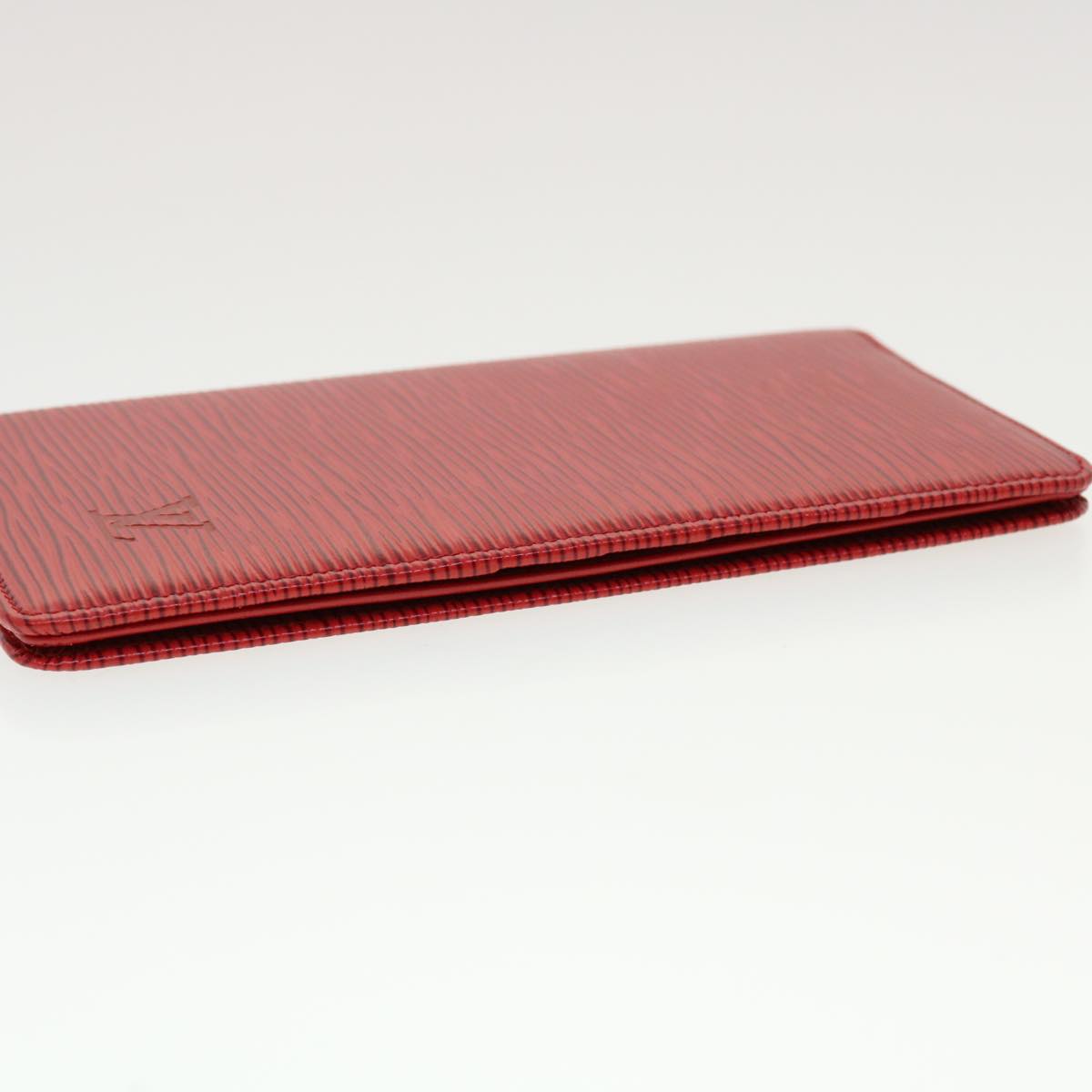 LOUIS VUITTON Epi Porte Cartes Credit Long Wallet Red M6321E LV Auth 43730