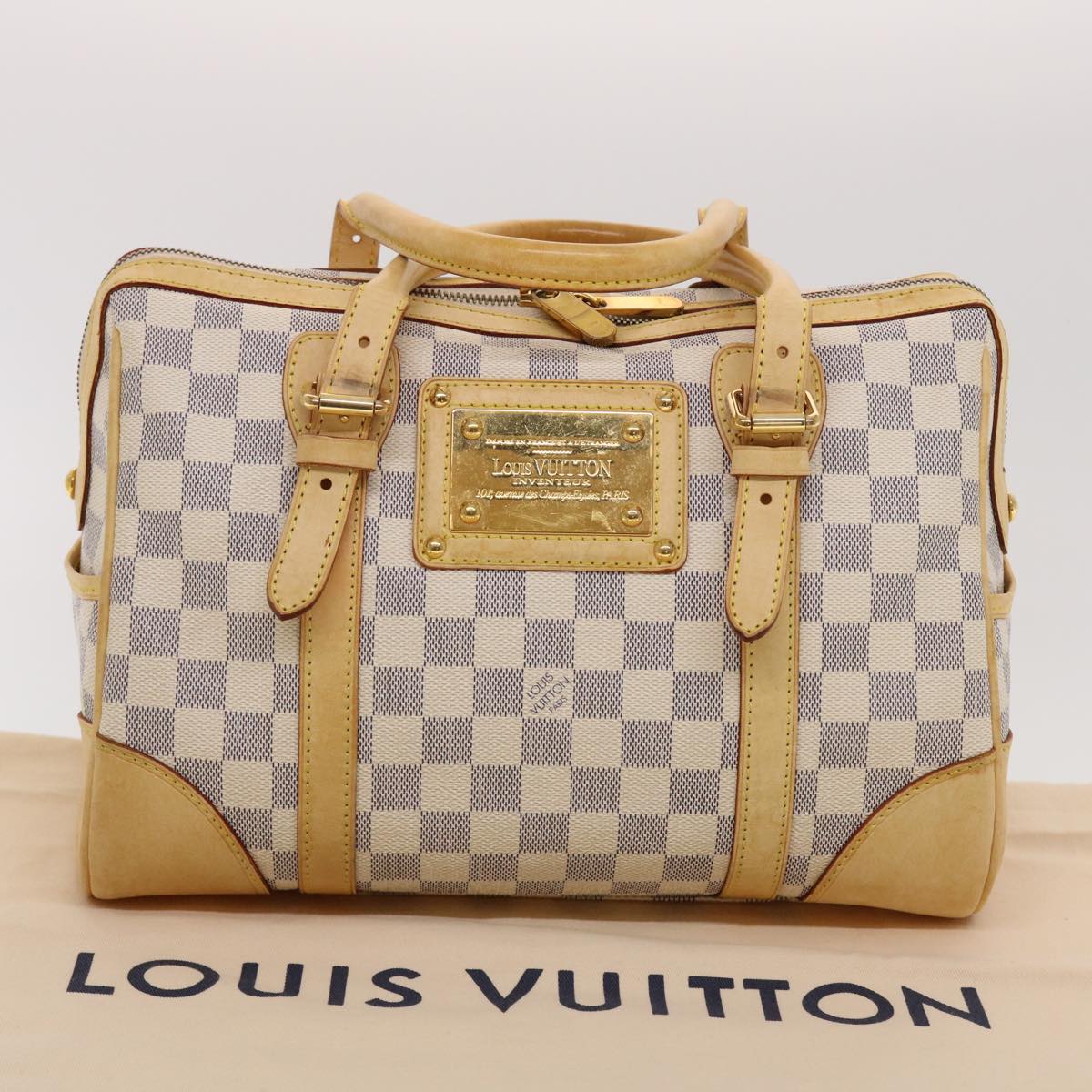 LOUIS VUITTON Damier Azur Berkeley Hand Bag N52001 LV Auth 43743