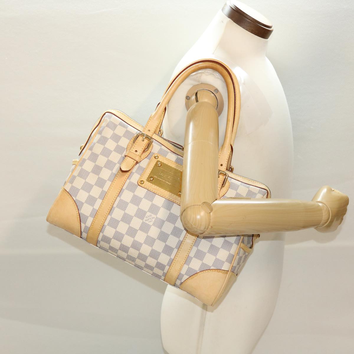 LOUIS VUITTON Damier Azur Berkeley Hand Bag N52001 LV Auth 43743