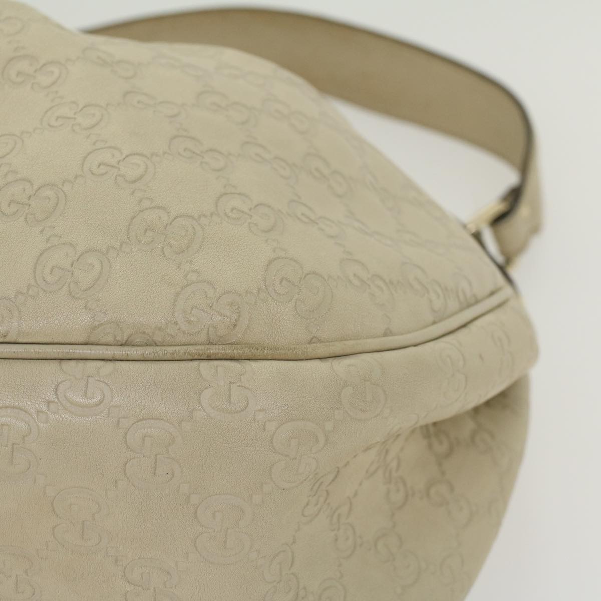 GUCCI GG Canvas Guccissima Shoulder Bag Beige 232955 Auth 43751