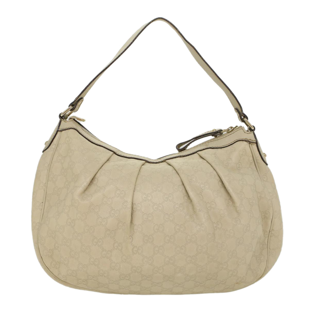 GUCCI GG Canvas Guccissima Shoulder Bag Beige 232955 Auth 43751