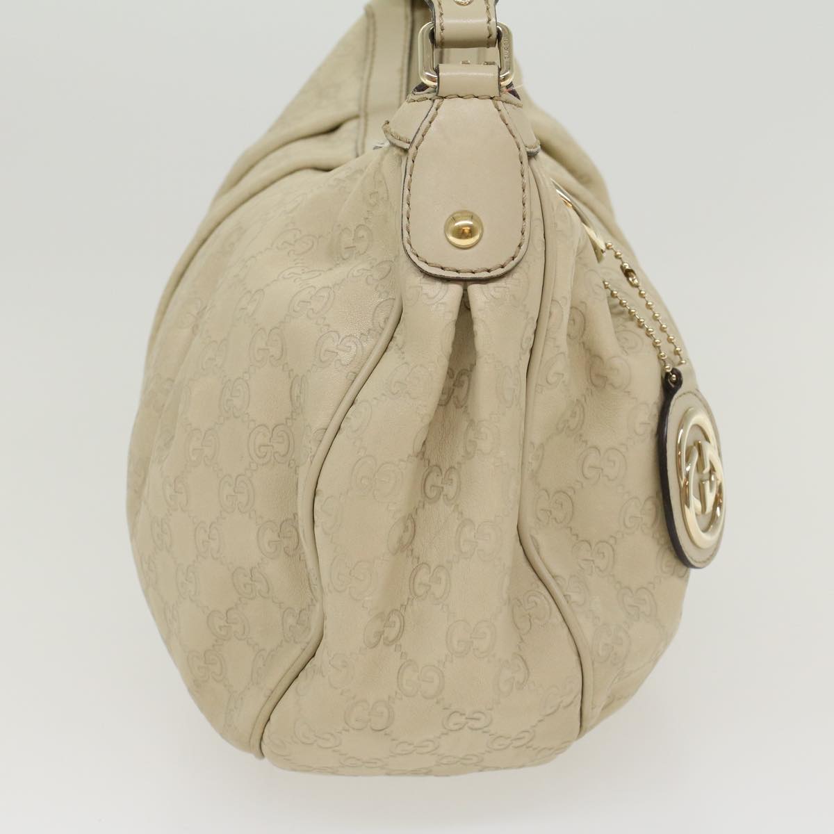 GUCCI GG Canvas Guccissima Shoulder Bag Beige 232955 Auth 43751