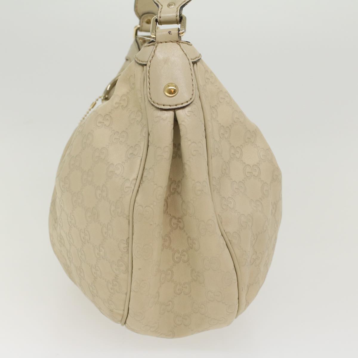 GUCCI GG Canvas Guccissima Shoulder Bag Beige 232955 Auth 43751