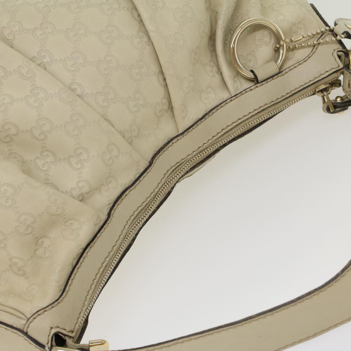 GUCCI GG Canvas Guccissima Shoulder Bag Beige 232955 Auth 43751