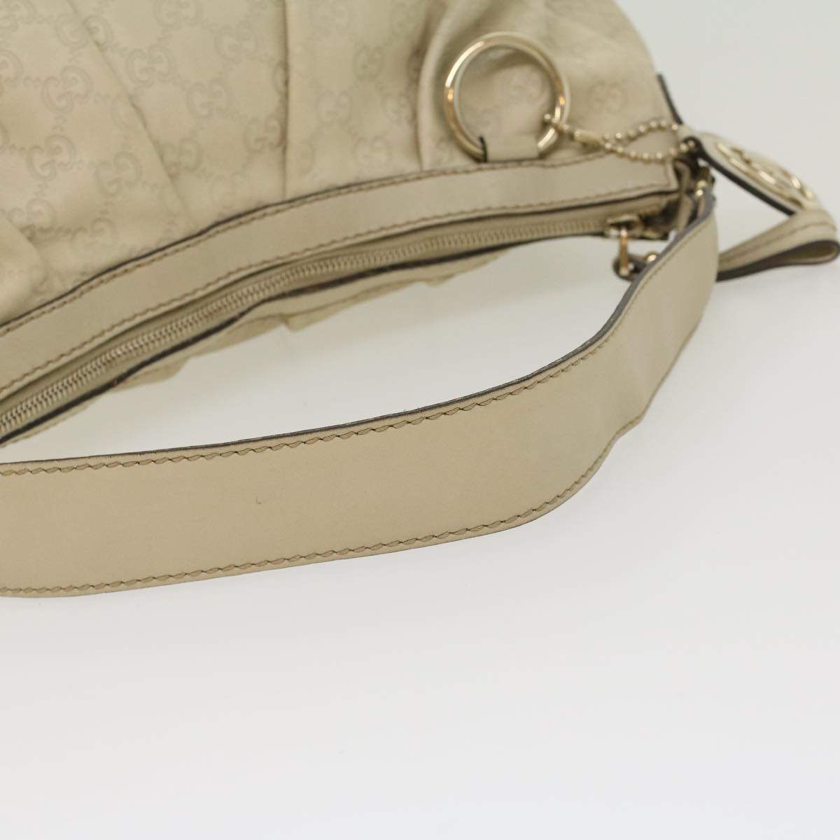 GUCCI GG Canvas Guccissima Shoulder Bag Beige 232955 Auth 43751