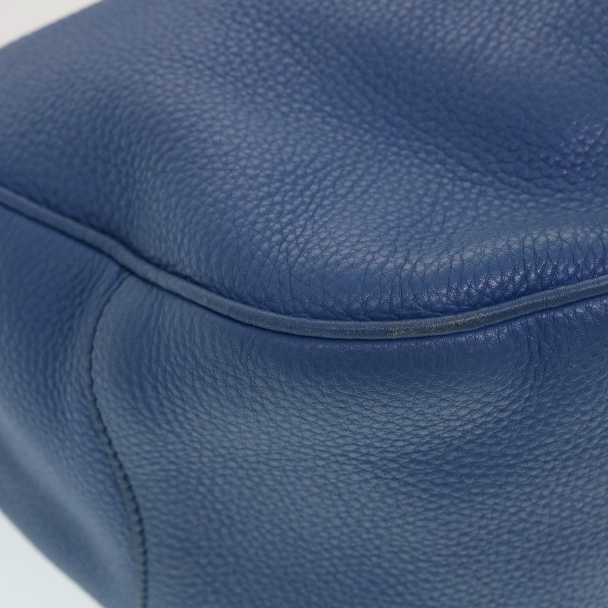 PRADA Shoulder Bag Leather Blue Auth 43757