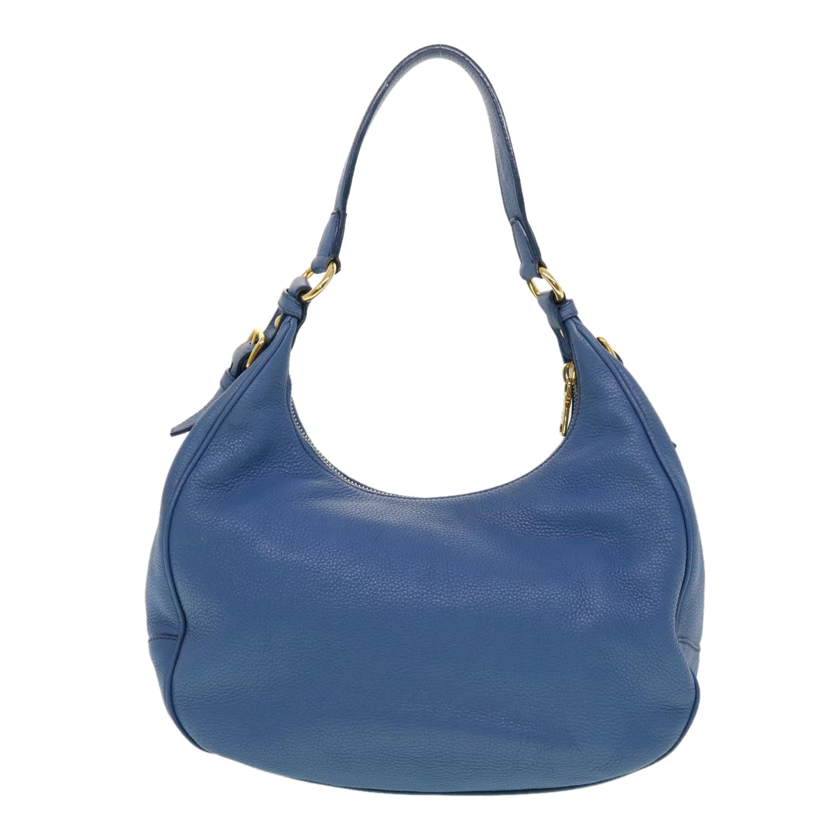 PRADA Shoulder Bag Leather Blue Auth 43757