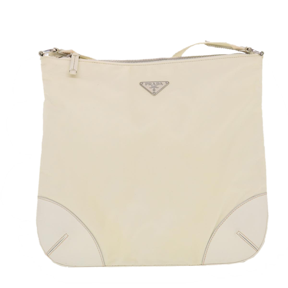 PRADA Shoulder Bag Nylon White Auth 43765 - 0