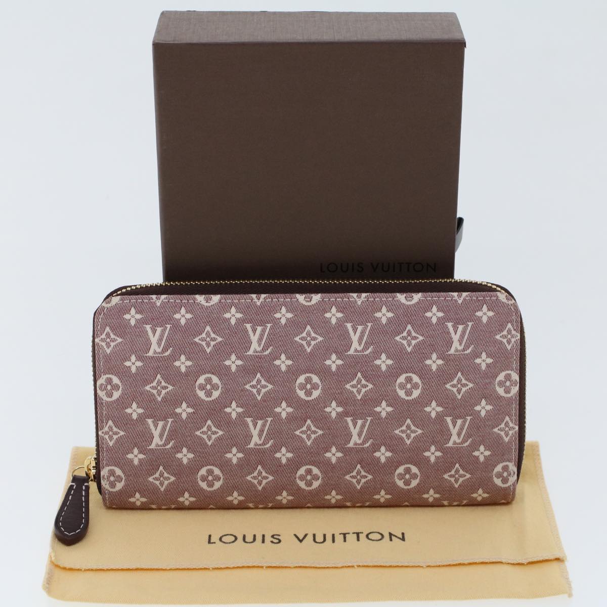 LOUIS VUITTON Monogram Idylle Zippy Wallet Long Wallet Sepia M63011 Auth 43783