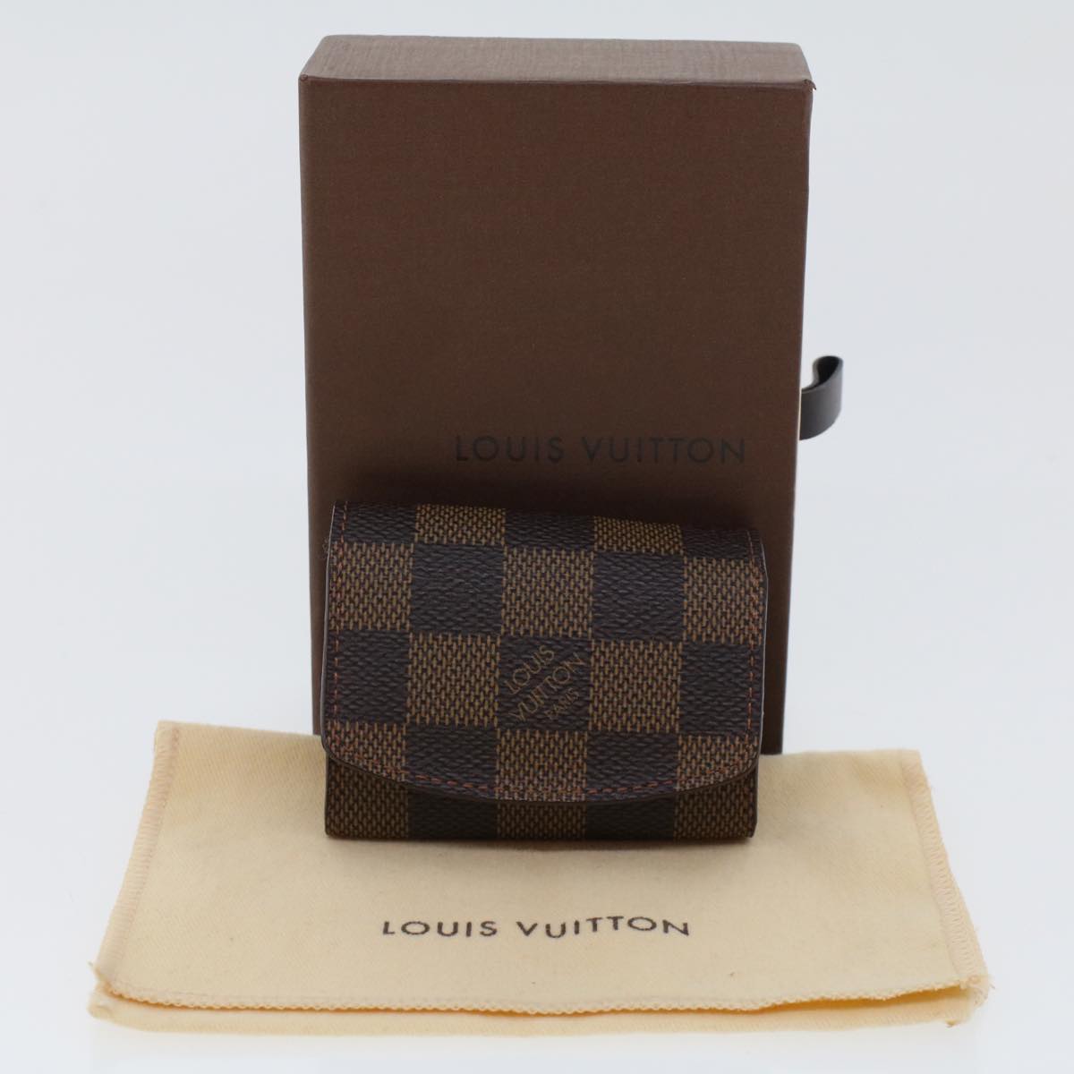 LOUIS VUITTON Damier Ebene Cuff Cadena & Kure M64601 LV Auth 43798