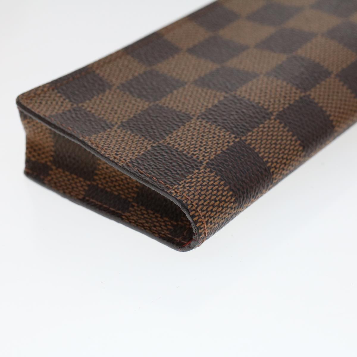 LOUIS VUITTON Damier Ebene Etui Lunettes Simple Glasses Case N62964 Auth 43827