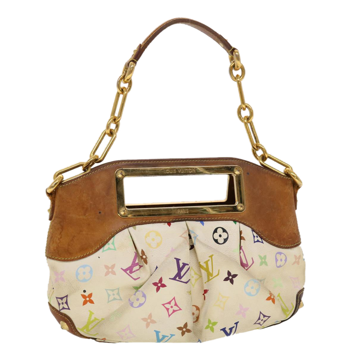 LOUIS VUITTON Monogram Multicolor Judy PM Shoulder Bag White M40257 Auth 43838