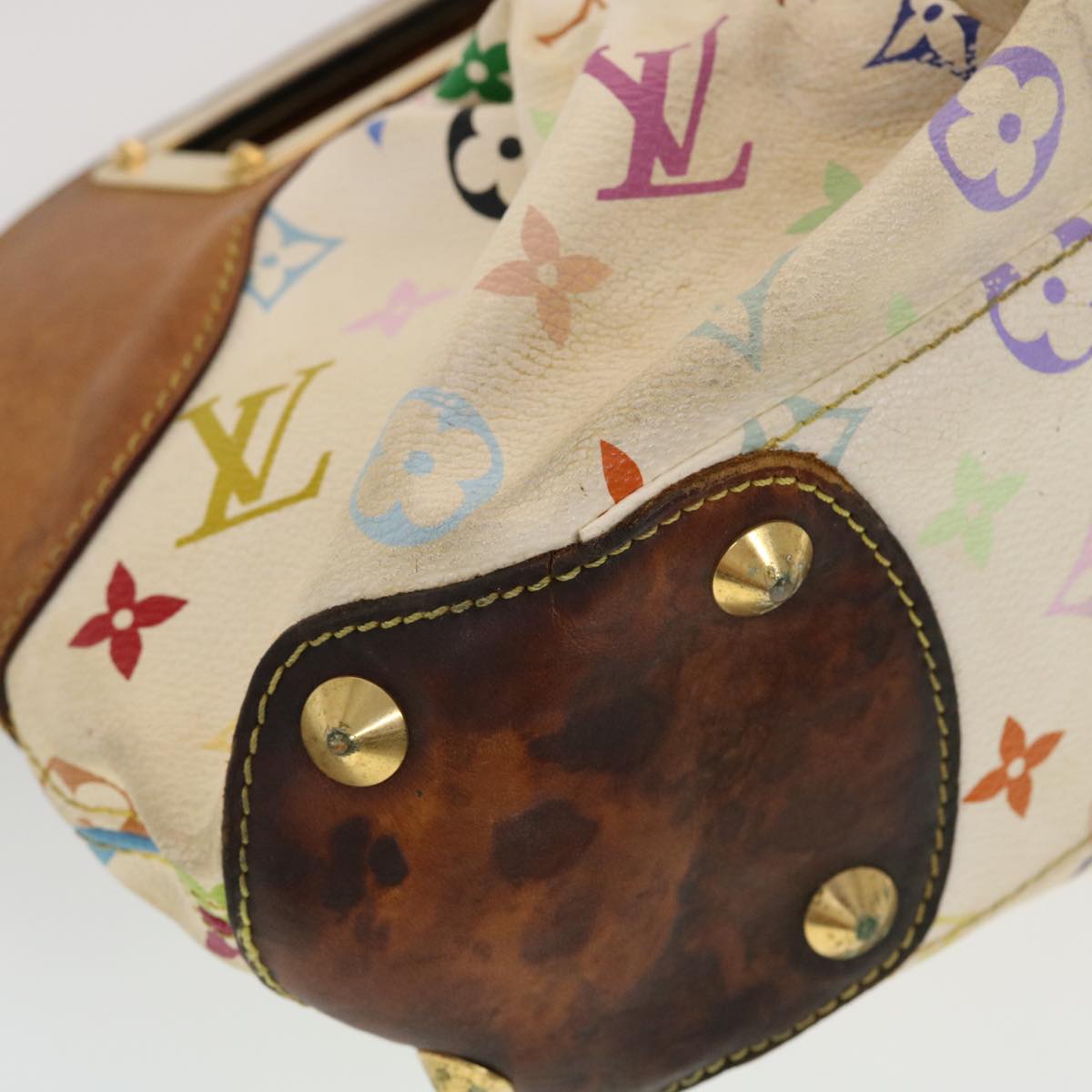 LOUIS VUITTON Monogram Multicolor Judy PM Shoulder Bag White M40257 Auth 43838