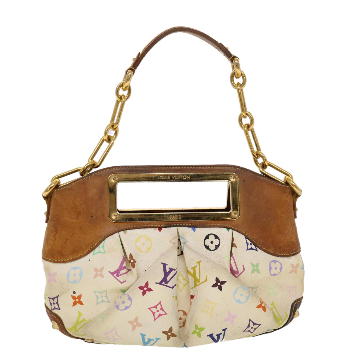 LOUIS VUITTON Monogram Multicolor Judy PM Shoulder Bag White M40257 Auth 43838