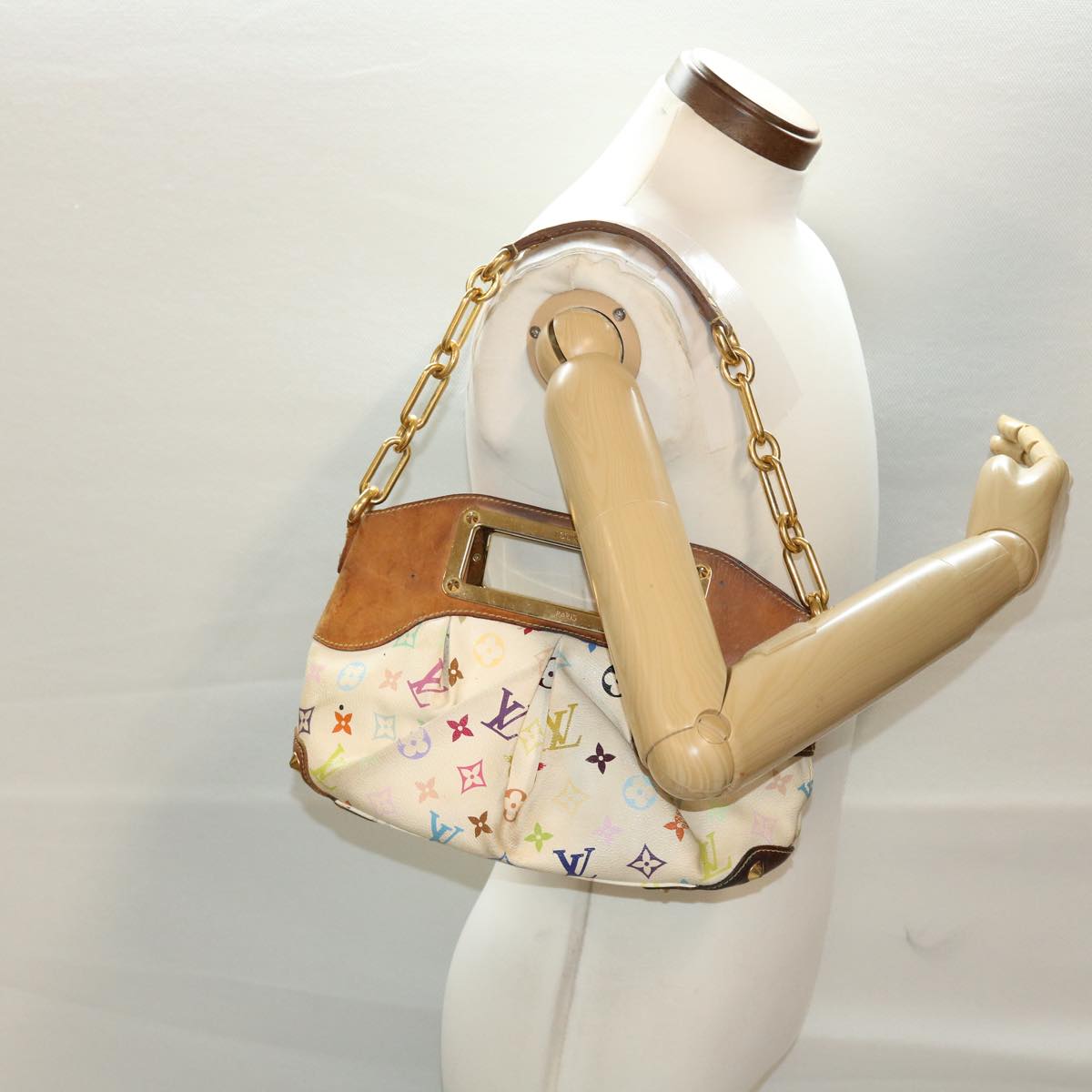 LOUIS VUITTON Monogram Multicolor Judy PM Shoulder Bag White M40257 Auth 43838