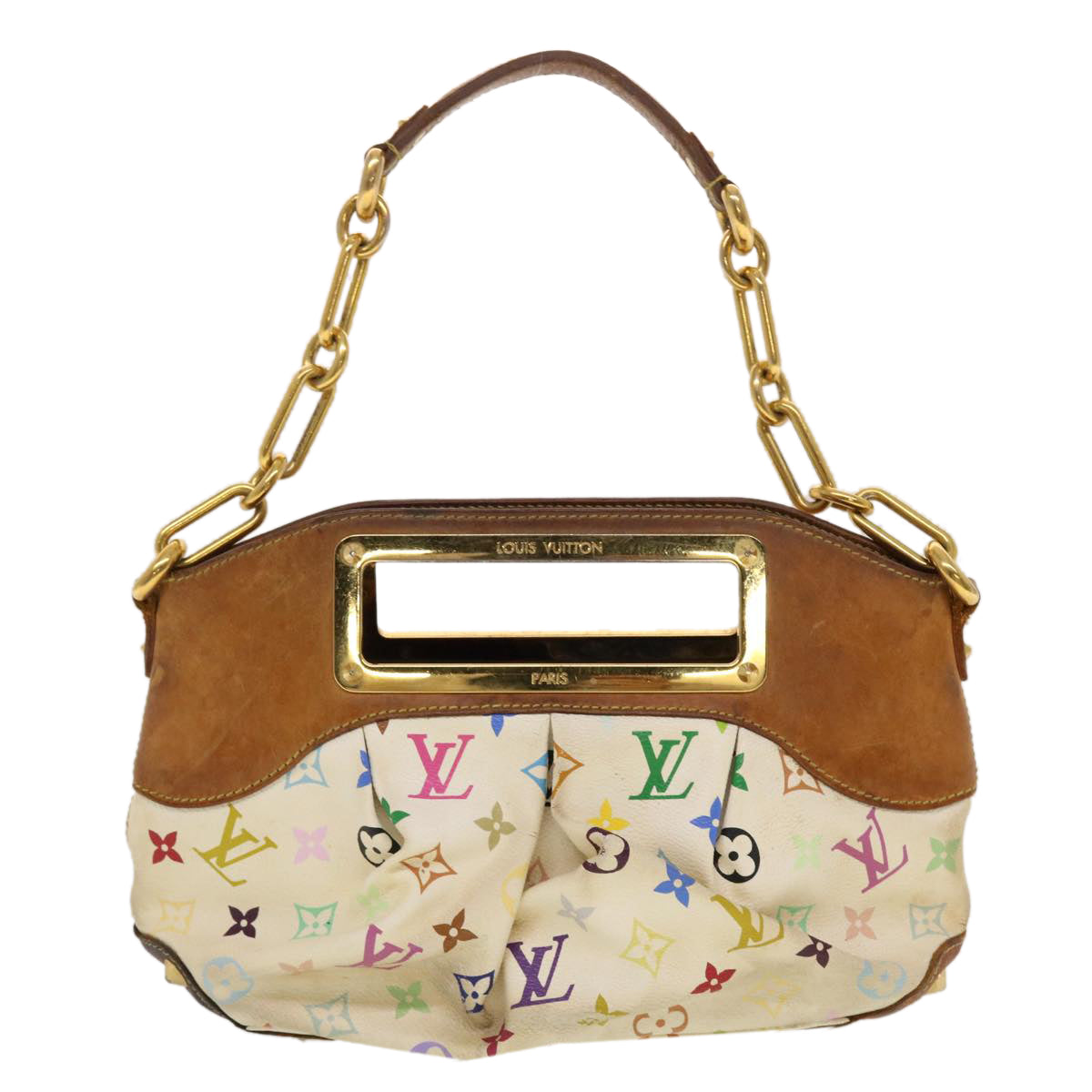 LOUIS VUITTON Monogram Multicolor Judy PM Shoulder Bag White M40257 Auth 43838