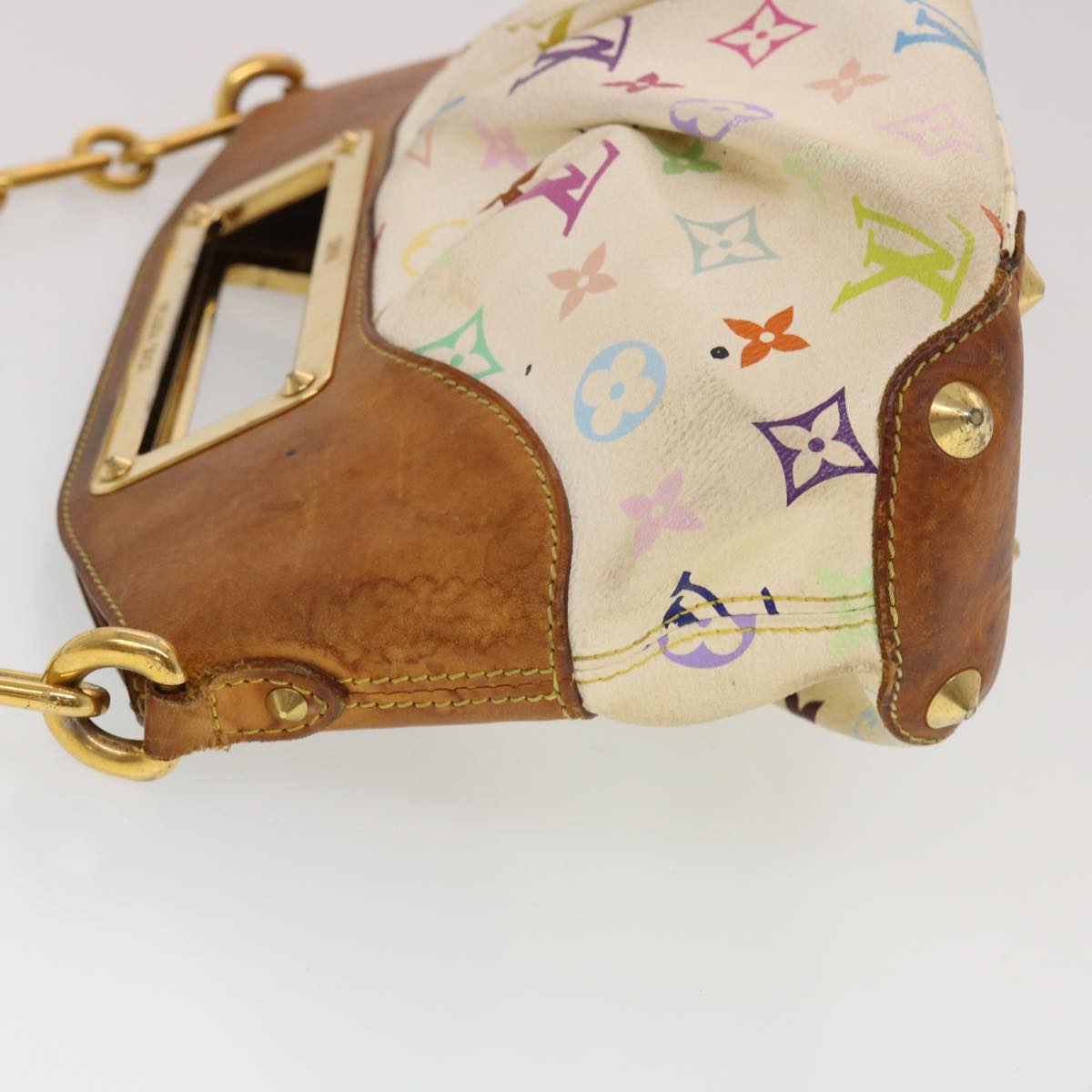 LOUIS VUITTON Monogram Multicolor Judy PM Shoulder Bag White M40257 Auth 43838