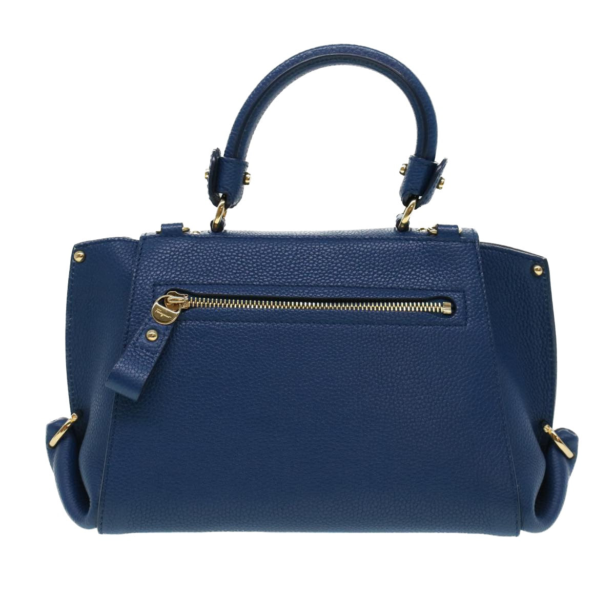 Salvatore Ferragamo Sofia Hand Bag Leather 2way Blue FZ-21 F628 Auth 43862 - 0