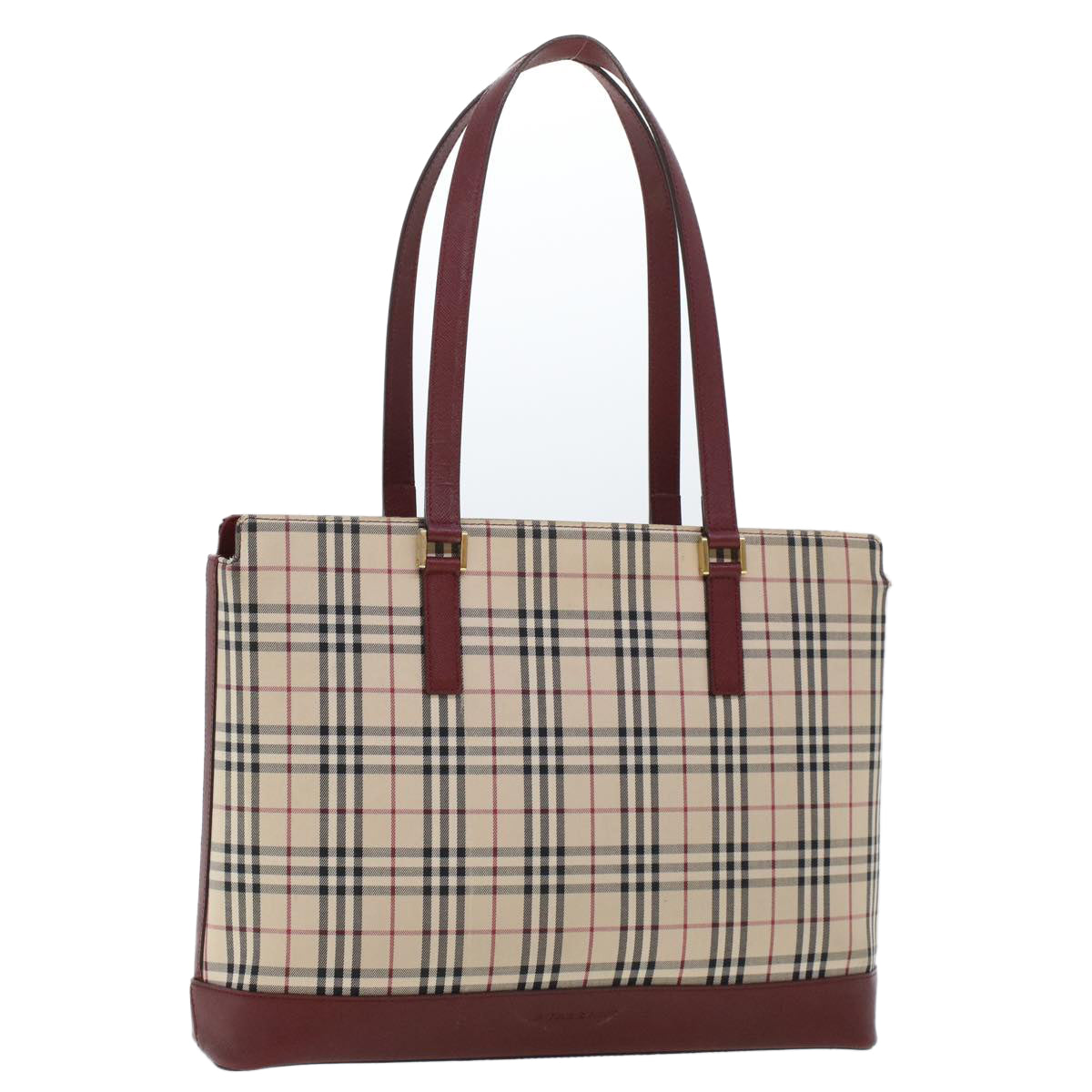 BURBERRY Nova Check Shoulder Bag Nylon Leather Beige Auth 43872