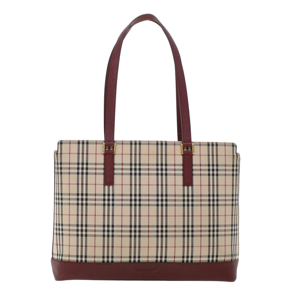 BURBERRY Nova Check Shoulder Bag Nylon Leather Beige Auth 43872