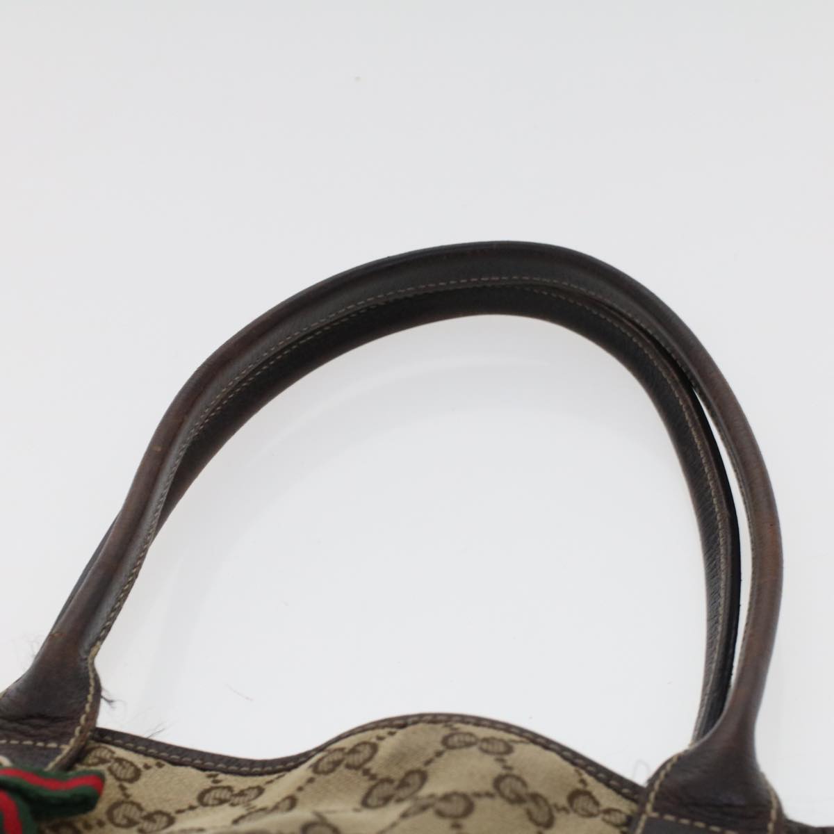 GUCCI GG Canvas Web Sherry Line Shoulder Bag Beige Red Green 163805 Auth 43883