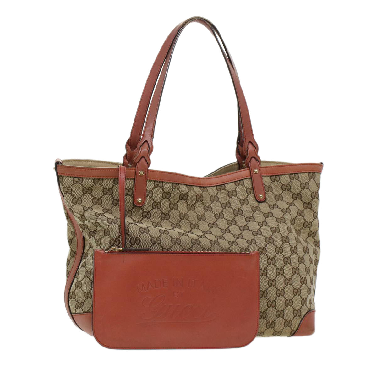 GUCCI GG Canvas Tote Bag Beige 247209 Auth 43885