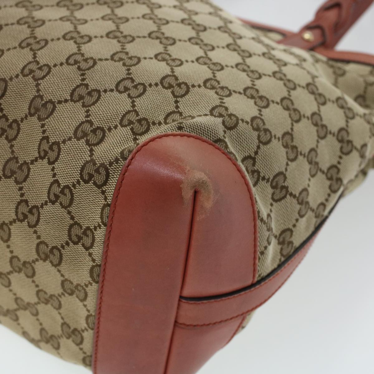 GUCCI GG Canvas Tote Bag Beige 247209 Auth 43885