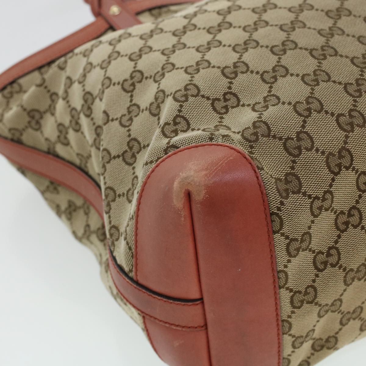 GUCCI GG Canvas Tote Bag Beige 247209 Auth 43885