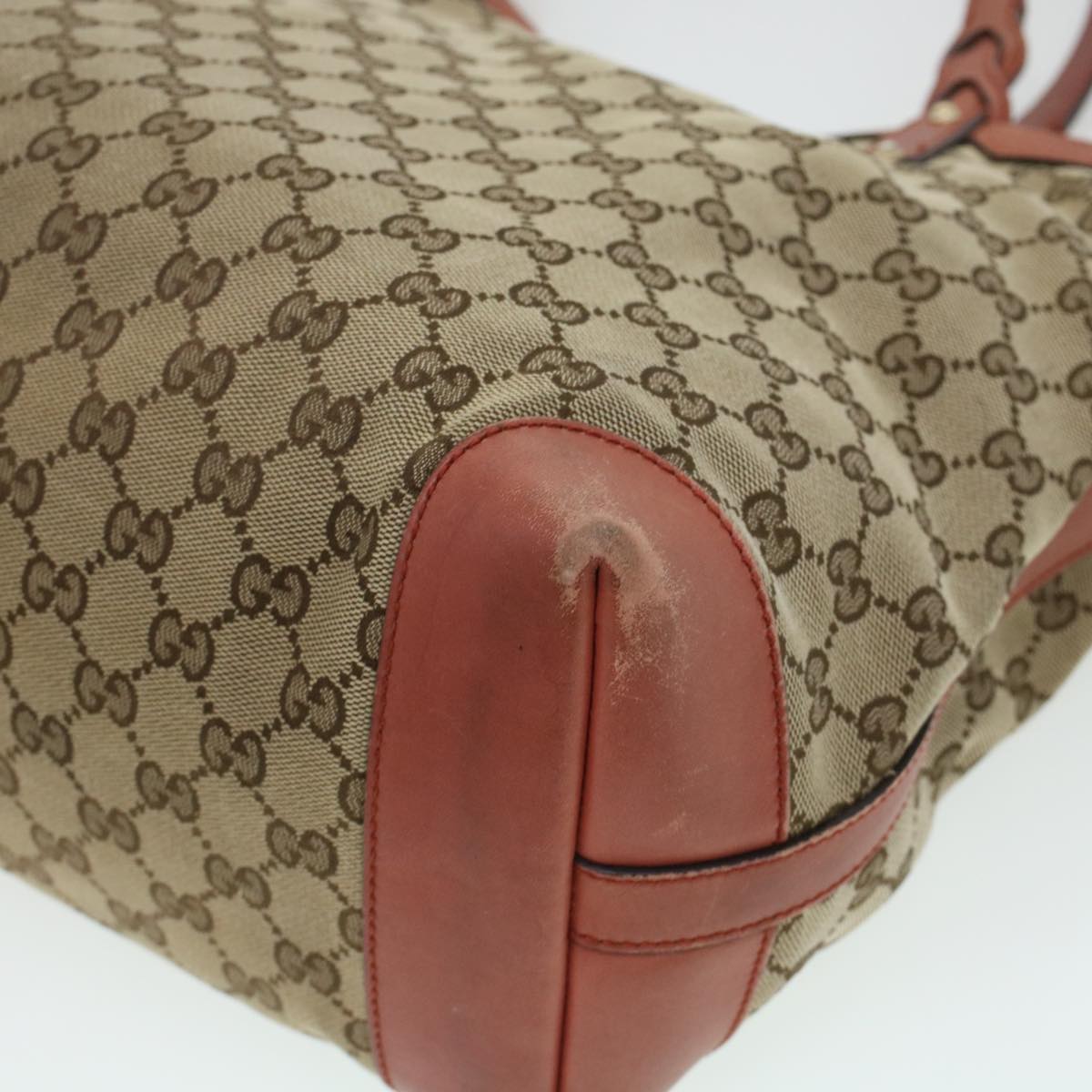 GUCCI GG Canvas Tote Bag Beige 247209 Auth 43885