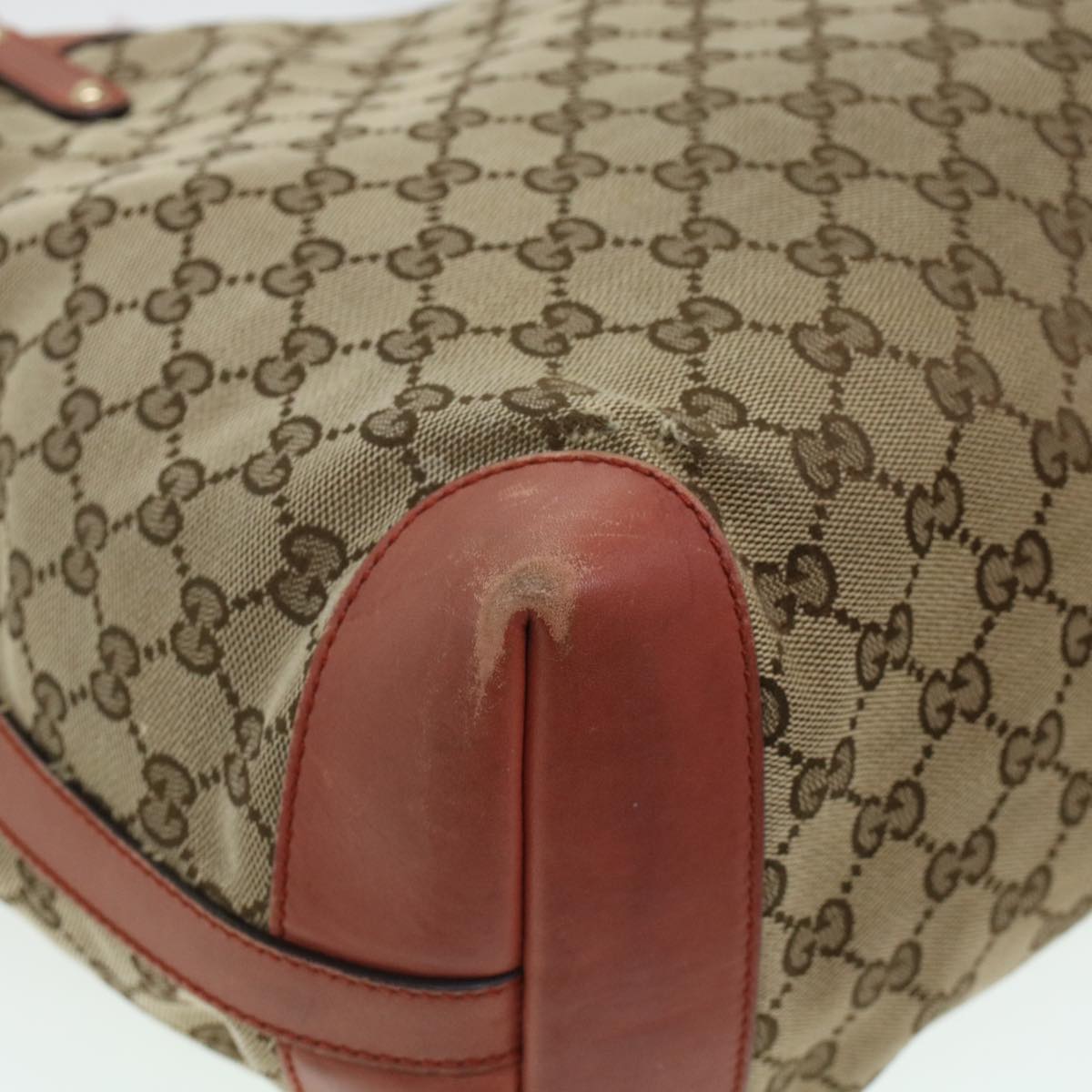 GUCCI GG Canvas Tote Bag Beige 247209 Auth 43885