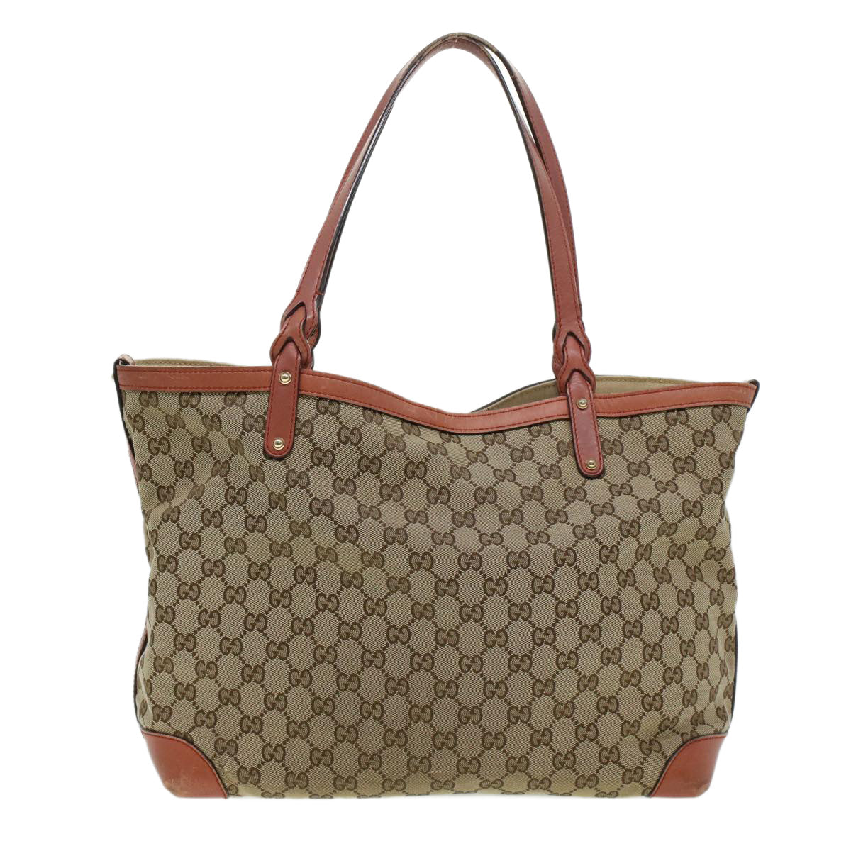 GUCCI GG Canvas Tote Bag Beige 247209 Auth 43885