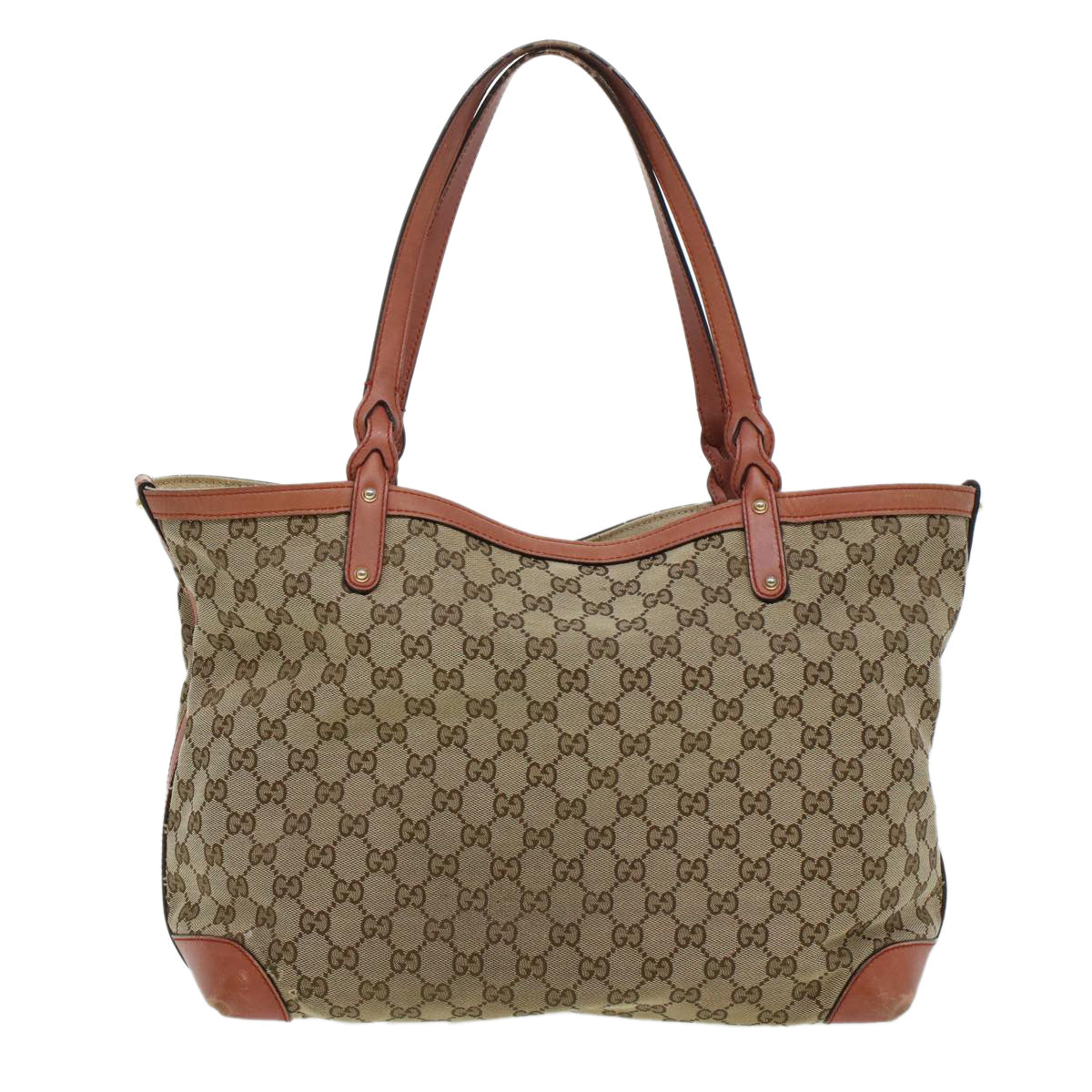 GUCCI GG Canvas Tote Bag Beige 247209 Auth 43885