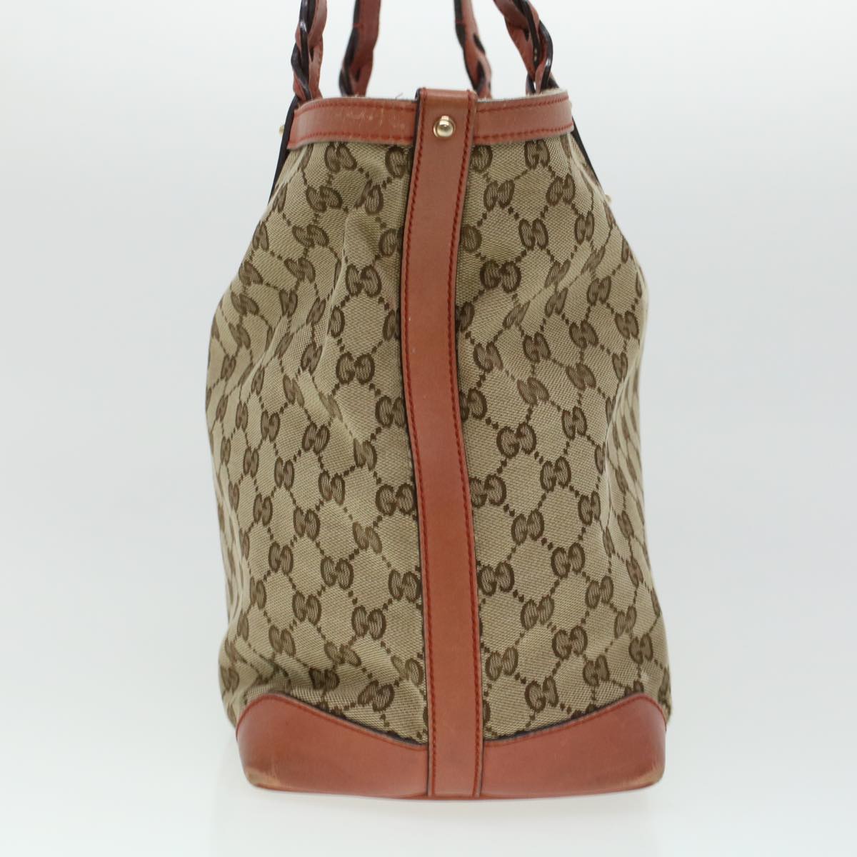 GUCCI GG Canvas Tote Bag Beige 247209 Auth 43885