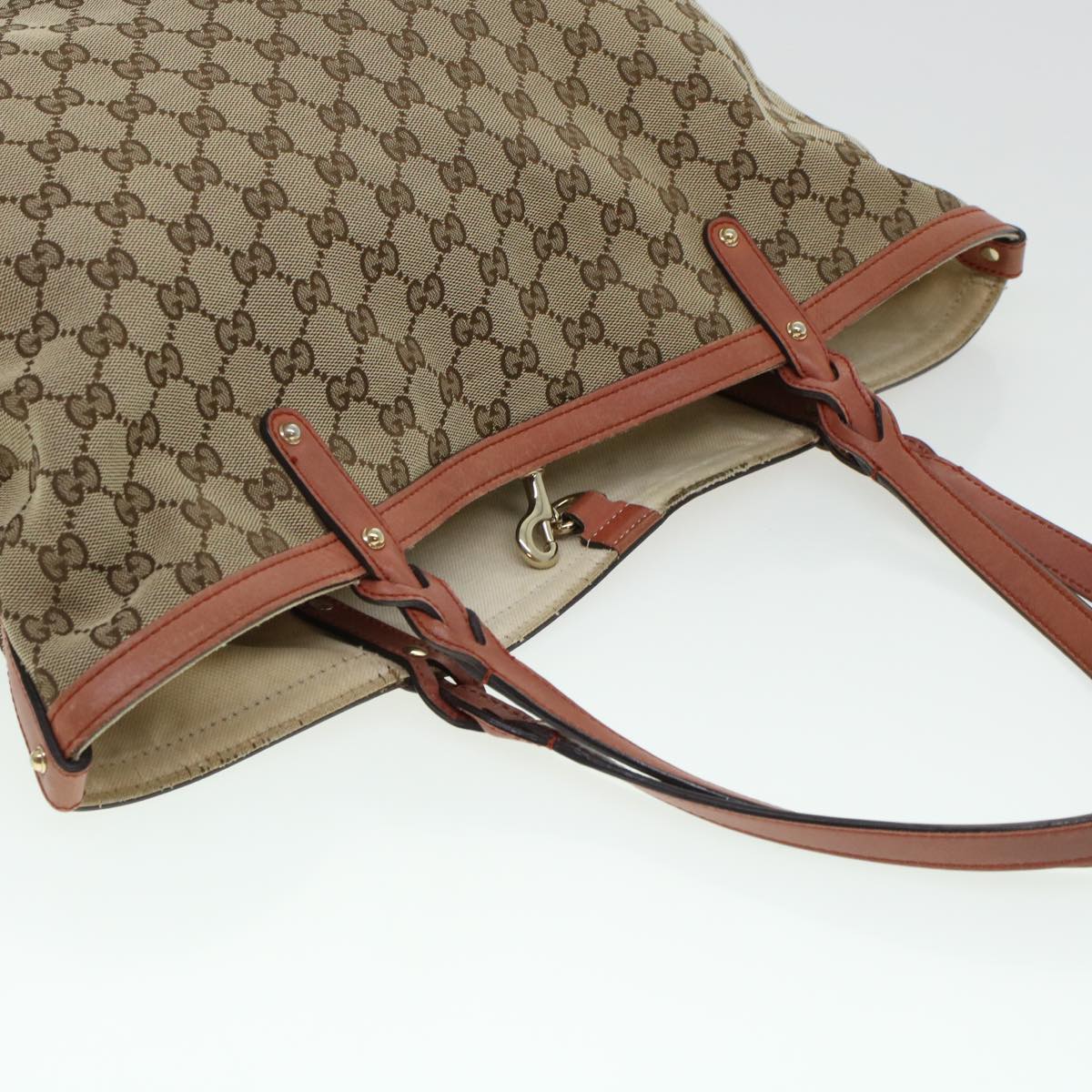 GUCCI GG Canvas Tote Bag Beige 247209 Auth 43885