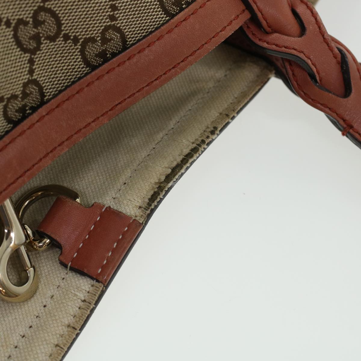 GUCCI GG Canvas Tote Bag Beige 247209 Auth 43885