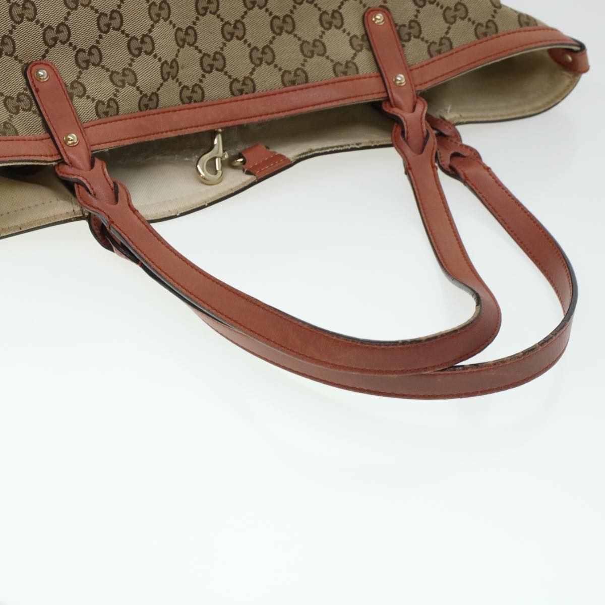 GUCCI GG Canvas Tote Bag Beige 247209 Auth 43885