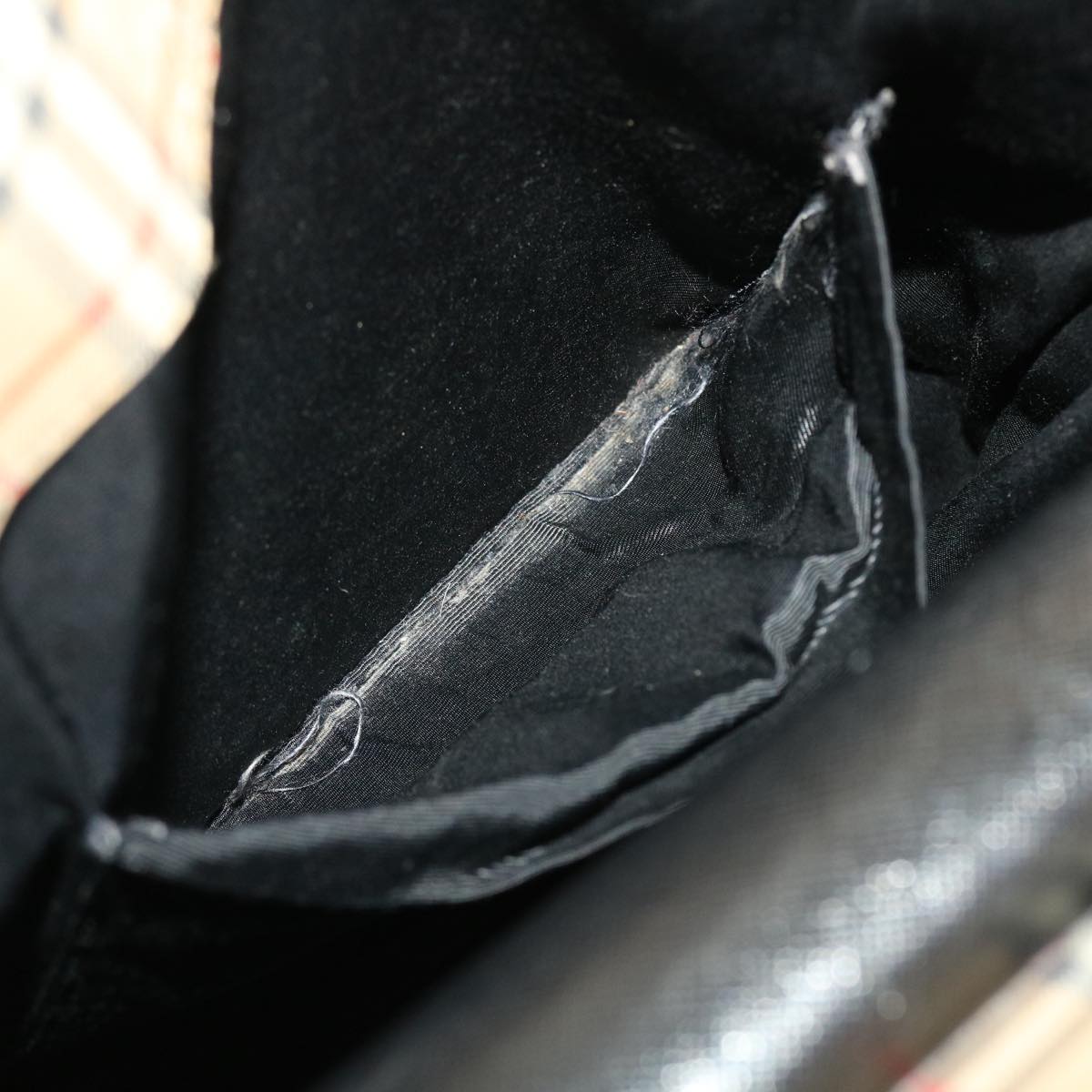 Burberrys Nova Check Shoulder Bag Nylon Beige Auth 43911