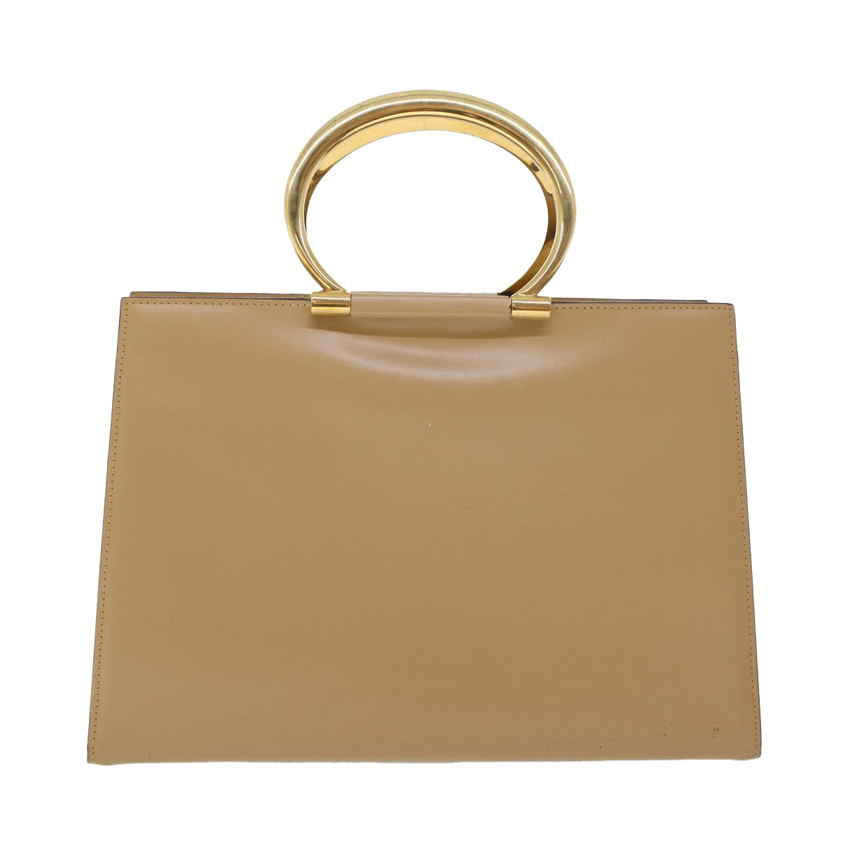 CELINE Hand Bag Leather 2way Beige Auth 43929